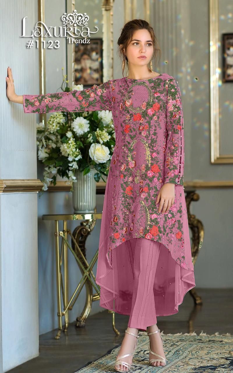 Laxuria Trendz 1123 Georgette Festive Wear Fancy Top With Bottom Collection